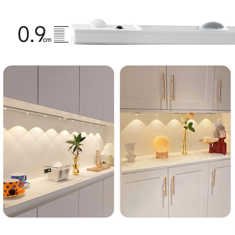 60cm Rechargeable Motion Sensor Light Bar Cabinet Wardrobe Lamp With Remote Control(Black) - Sensor LED Lights by PMc TechLife | Online Shopping South Africa | PMc TechLife | Buy Now Pay Later Mobicred