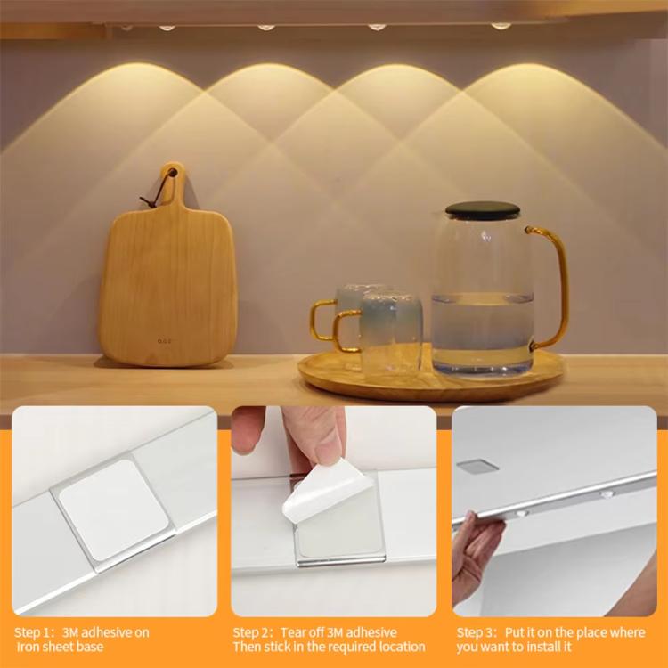 40cm Rechargeable Motion Sensor Light Bar Cabinet Wardrobe Lamp With Remote Control(Silver) - Sensor LED Lights by PMc TechLife | Online Shopping South Africa | PMc TechLife | Buy Now Pay Later Mobicred