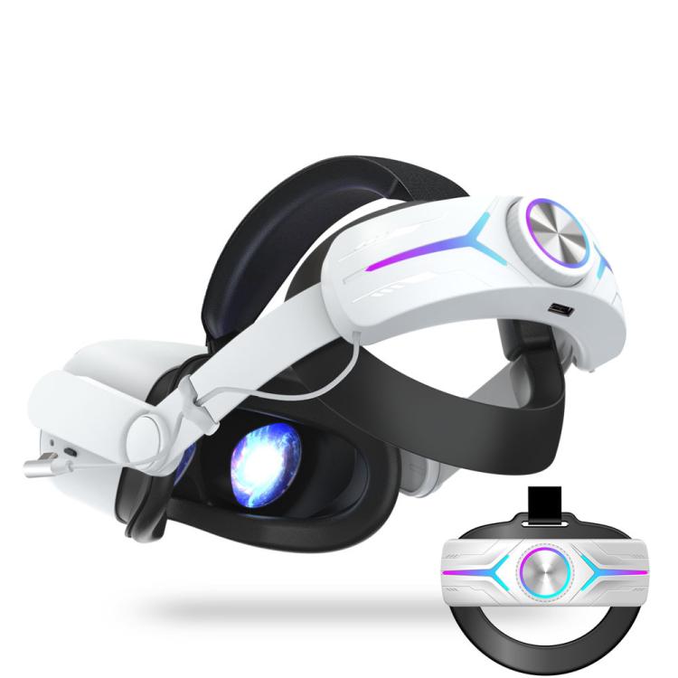 For Meta Quest 2 VR RGB Head Strap Adjustable Headband Built-in 8000 mAh Battery(Gaming Black) - free shipping - PMc TechLife - Order now!
