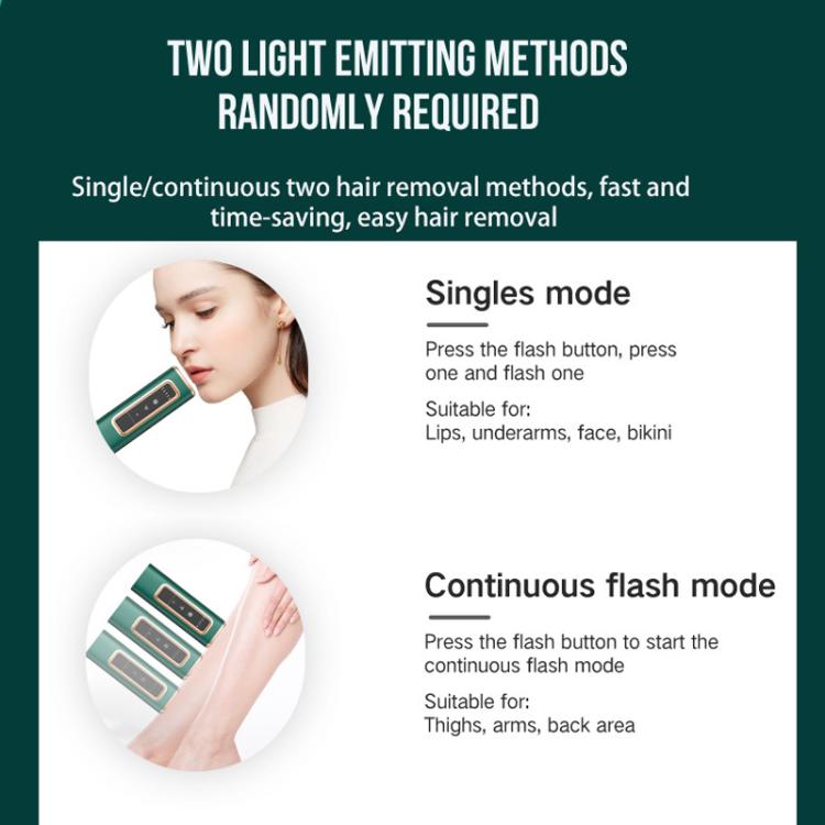 Sapphire Ice Sense Painless Laser Hair Remover Intense Pulse Ice Hair Removal Device, Style: Crystal Green FY-507AL(AU Plug) - free shipping - PMC TechLife - Order now!