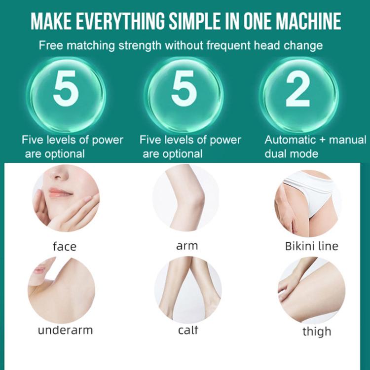 Sapphire Ice Sense Painless Laser Hair Remover Intense Pulse Ice Hair Removal Device, Style: Crystal Green FY-507AL(AU Plug) - free shipping - PMC TechLife - Order now!