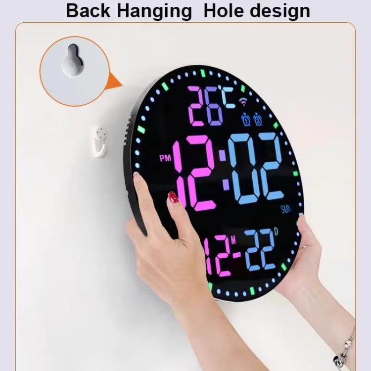 Wifi App Control LED Digital Wall Clock With RGB Light Multi-Functional Alarm Clock(White Shell Black Surface) - Wall Clock by PMc TechLife | Online Shopping South Africa | PMc TechLife | Buy Now Pay Later Mobicred