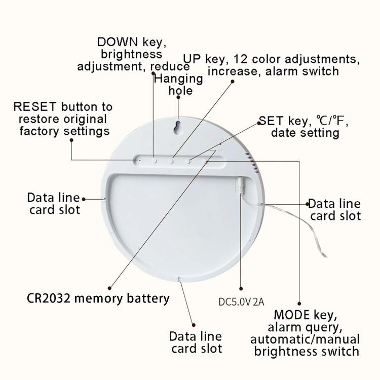 Wifi App Control LED Digital Wall Clock With RGB Light Multi-Functional Alarm Clock(Black Shell Black Surface) - free shipping - PMc TechLife - Order now!