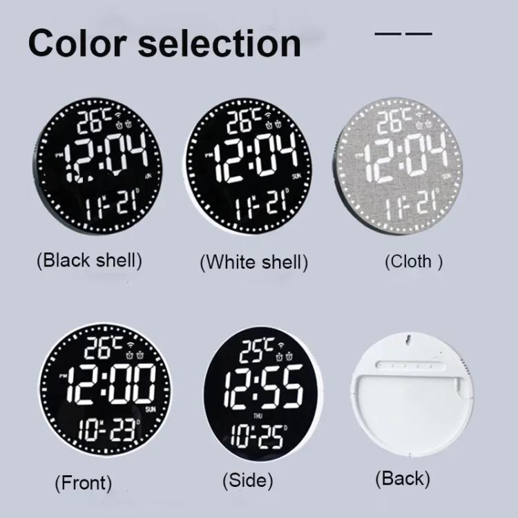 Wifi App Control LED Digital Wall Clock With RGB Light Multi-Functional Alarm Clock(White Shell Black Surface) - Wall Clock by PMc TechLife | Online Shopping South Africa | PMc TechLife | Buy Now Pay Later Mobicred