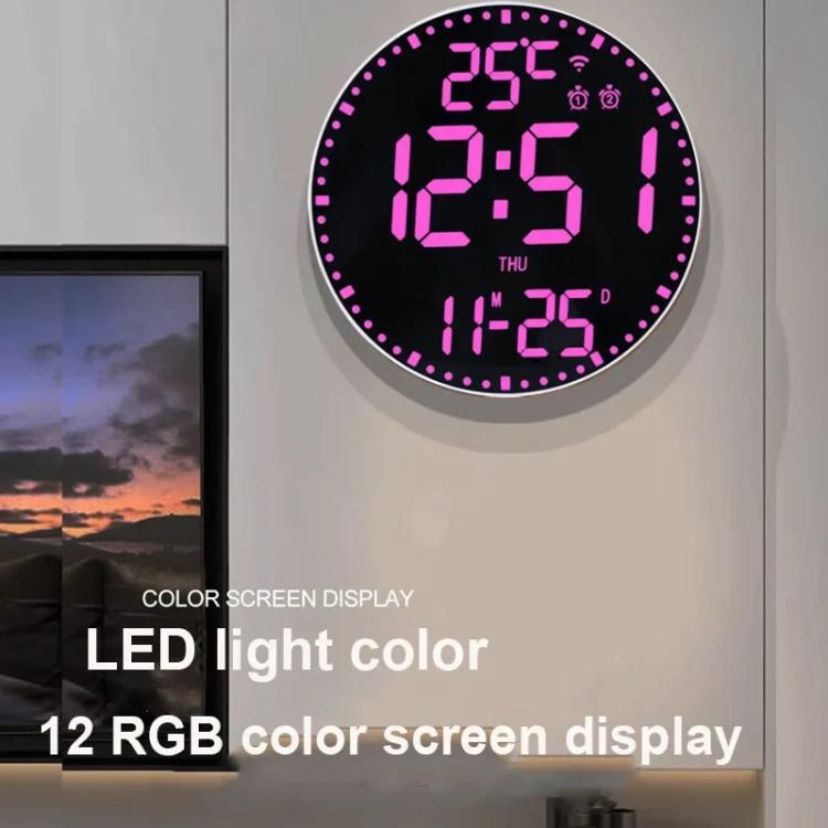 Wifi App Control LED Digital Wall Clock With RGB Light Multi-Functional Alarm Clock(Black Shell Black Surface) - free shipping - PMc TechLife - Order now!