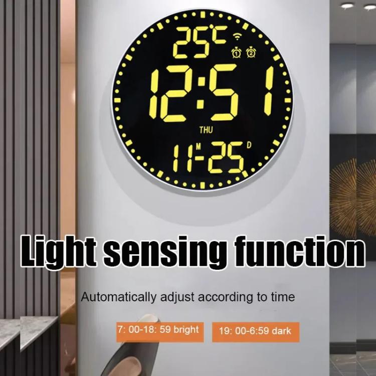 Wifi App Control LED Digital Wall Clock With RGB Light Multi-Functional Alarm Clock(White Shell Black Surface) - Wall Clock by PMc TechLife | Online Shopping South Africa | PMc TechLife | Buy Now Pay Later Mobicred