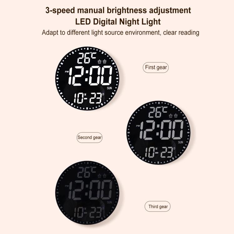 11.6-Inch RGB Wall Clock With Remote Control Multi-Functional Alarm Clock Black+Black - free shipping - PMc TechLife - Order now!