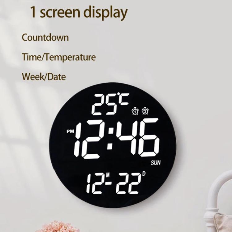 11.6-Inch White Light Wall Clock With Remote Control Multi-Functional Alarm Clock Bamboo+Bamboo - Wall Clock by PMc TechLife | Online Shopping South Africa | PMc TechLife | Buy Now Pay Later Mobicred
