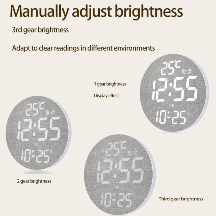 11.6-Inch White Light Wall Clock With Remote Control Multi-Functional Alarm Clock White+Cloth - Wall Clock by PMc TechLife | Online Shopping South Africa | PMc TechLife | Buy Now Pay Later Mobicred