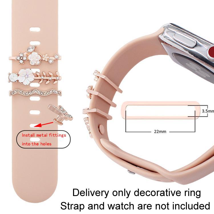4pcs / Set 22mm Width Smart Watch Silicone Band Decorative Ring Metal Accessories(Silver) - Watch Decorations by PMC TechLife | Online Shopping South Africa | PMC TechLife | Buy Now Pay Later Mobicred