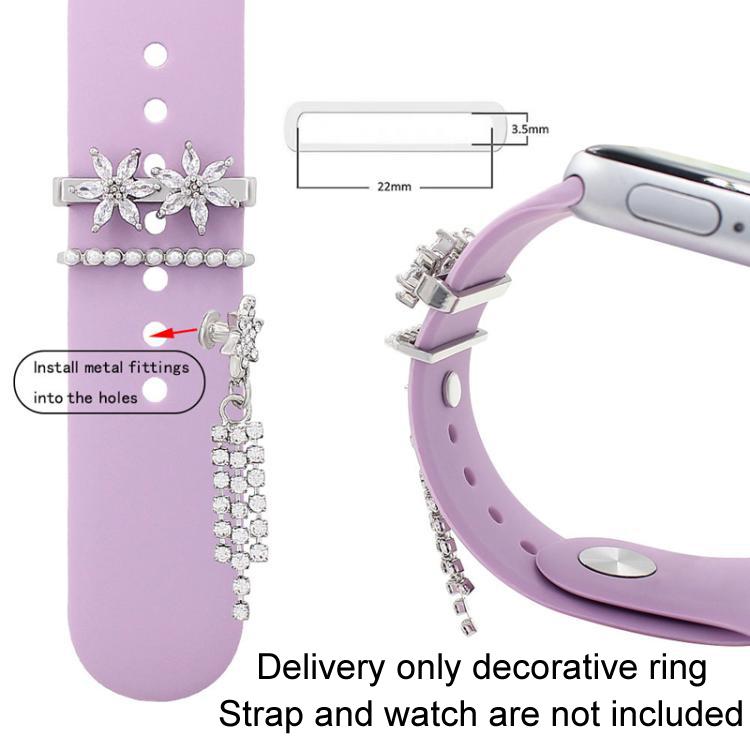 3pcs / Set 22mm Width Smart Watch Silicone Band Decorative Ring Metal Accessories, Style: 4 - Watch Decorations by PMC TechLife | Online Shopping South Africa | PMC TechLife | Buy Now Pay Later Mobicred