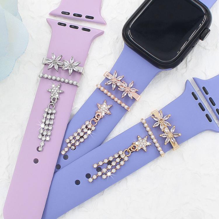 3pcs / Set 22mm Width Smart Watch Silicone Band Decorative Ring Metal Accessories, Style: 6 - Watch Decorations by PMC TechLife | Online Shopping South Africa | PMC TechLife | Buy Now Pay Later Mobicred