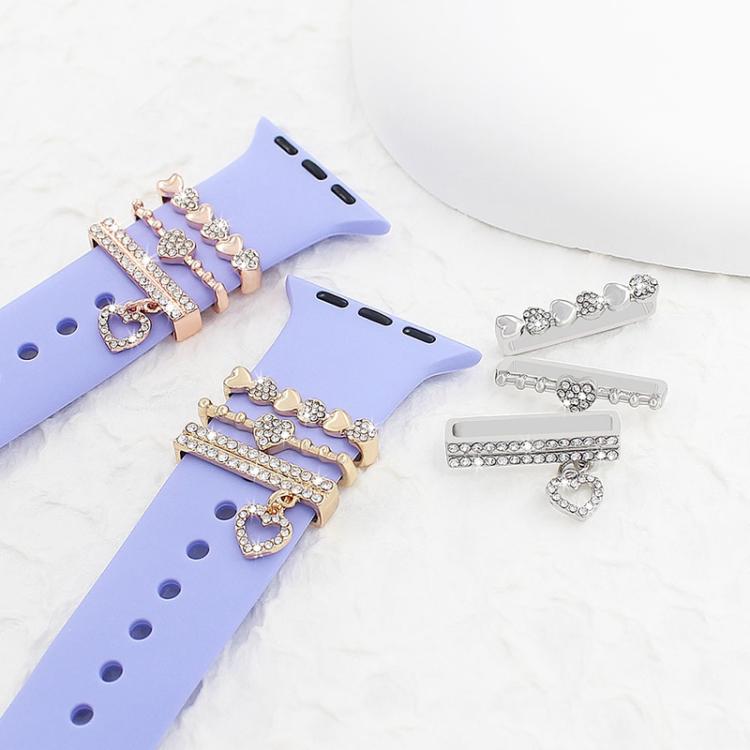 3pcs / Set 22mm Width Smart Watch Silicone Band Decorative Ring Metal Accessories, Style: 4 - Watch Decorations by PMC TechLife | Online Shopping South Africa | PMC TechLife | Buy Now Pay Later Mobicred