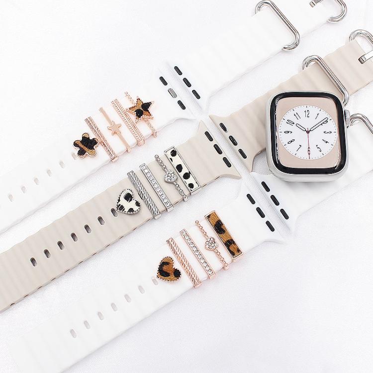 5pcs / Set 20mm Width Smart Watch Silicone Band Decorative Ring Metal Accessories, Style: Rose Gold 3 - Watch Decorations by PMC TechLife | Online Shopping South Africa | PMC TechLife | Buy Now Pay Later Mobicred