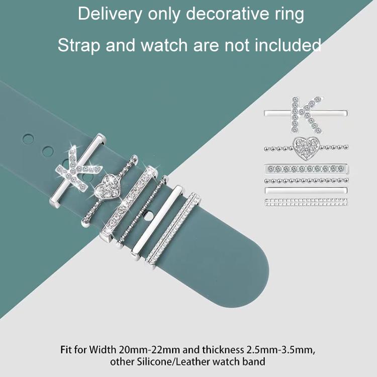 6pcs / Set Smart Watch Silicone Band Decorative Ring Metal Accessories, Size: S(Rose Gold) - Watch Decorations by PMC TechLife | Online Shopping South Africa | PMC TechLife | Buy Now Pay Later Mobicred