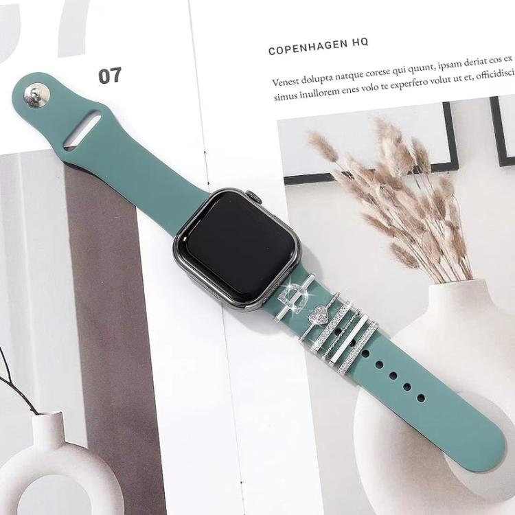 6pcs / Set Smart Watch Silicone Band Decorative Ring Metal Accessories, Size: A(Silver) - Watch Decorations by PMC TechLife | Online Shopping South Africa | PMC TechLife | Buy Now Pay Later Mobicred