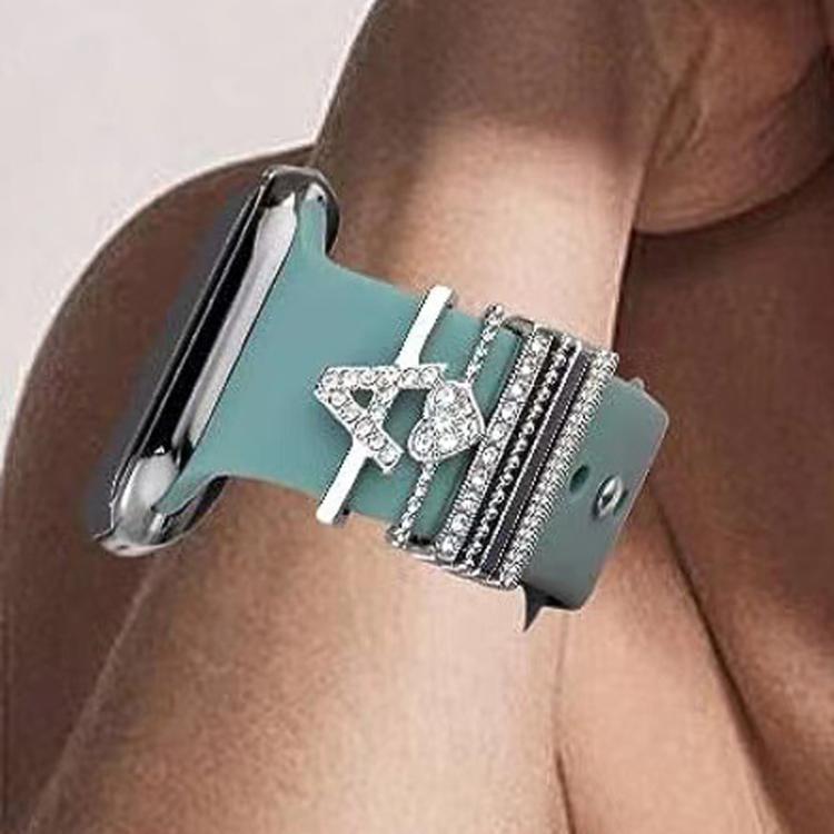 6pcs / Set Smart Watch Silicone Band Decorative Ring Metal Accessories, Size: N(Silver) - Watch Decorations by PMC TechLife | Online Shopping South Africa | PMC TechLife | Buy Now Pay Later Mobicred