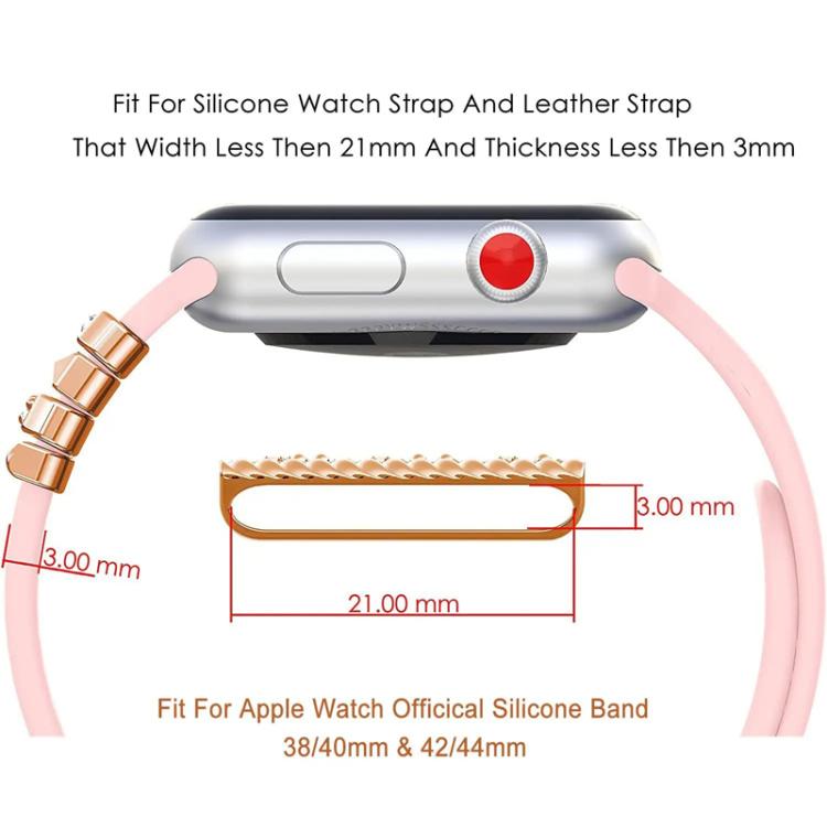 5pcs / Set 21mm Width Smart Watch Band LOVE Letter Decorative Ring Metal Accessories(Rose Gold) - Watch Decorations by PMC TechLife | Online Shopping South Africa | PMC TechLife | Buy Now Pay Later Mobicred