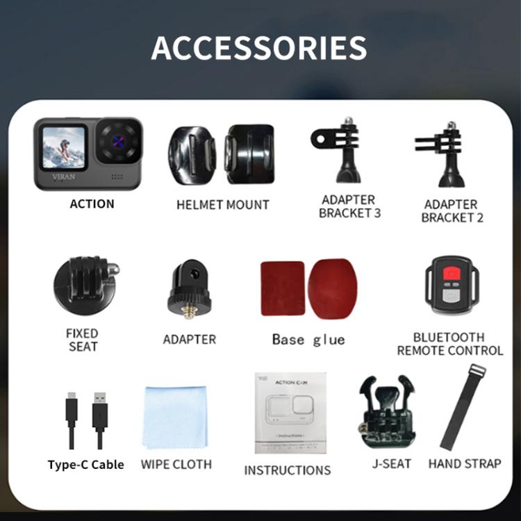 VIRAN V11 Dual-Color Screen 5K HD IP68 Waterproof Six-Axis Anti-Shake Sports Camera(Black) - free shipping - PMC TechLife - Order now!