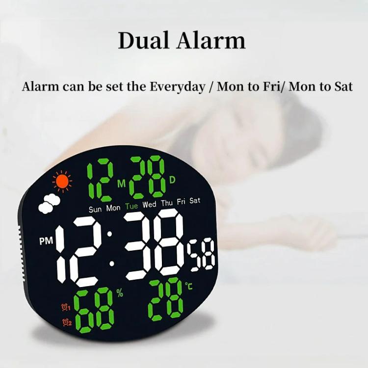 Digital Wall Clock Weather Station Forecast TEMP Humidity 2 Alarm Table Clock With Remote Control(Red+White) - Wall Clock by PMc TechLife | Online Shopping South Africa | PMc TechLife | Buy Now Pay Later Mobicred