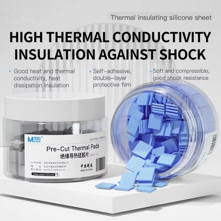 MaAnt DR-03 100pcs /Box Insulating Thermal Conductive Silicone Spacer CPU Thermal Spacer(Blue) - free shipping - PMC TechLife - Order now!