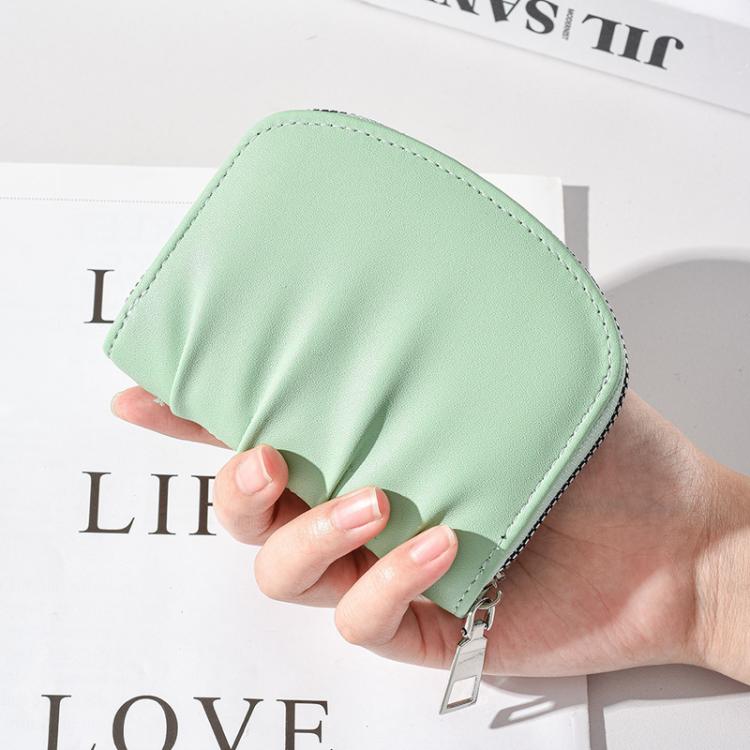 Women Wallet Pleated Sense PU Zipper Short Wallet Simple Solid Color Coin Purse(Pink) - free shipping - PMc TechLife - Order now!