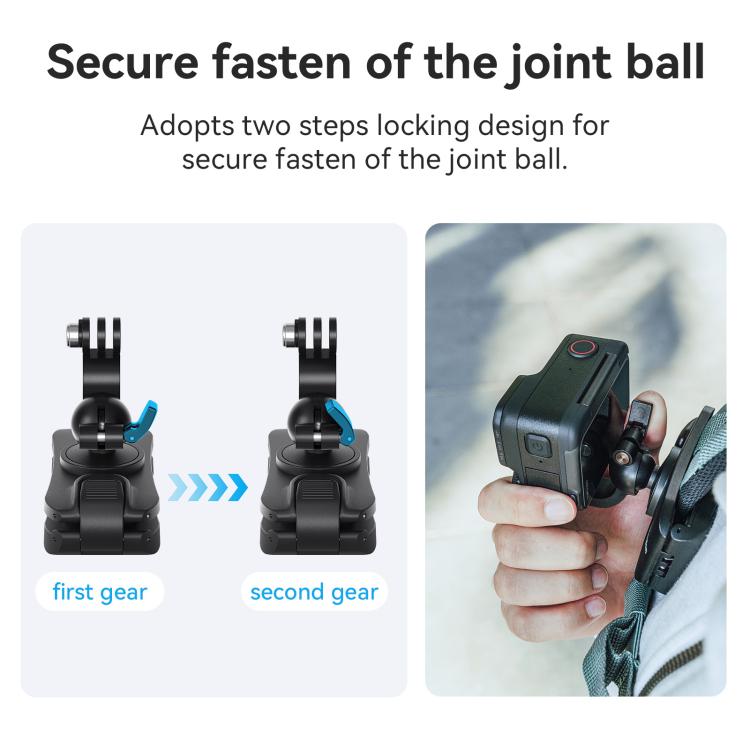 aMagisn 360-degree Rotation Ball Head Backpack Clip for Camera & Smartphone(Black) - free shipping - PMC TechLife - Order now!