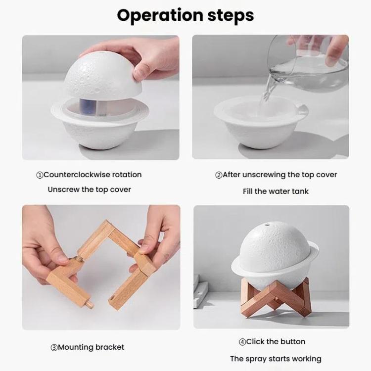 Humidifier USB Large Mist Volume Ambient Light Home Car Aromatherapy Humidifier Decoration Ornament(Moon Planet) - free shipping - PMC TechLife - Order now!