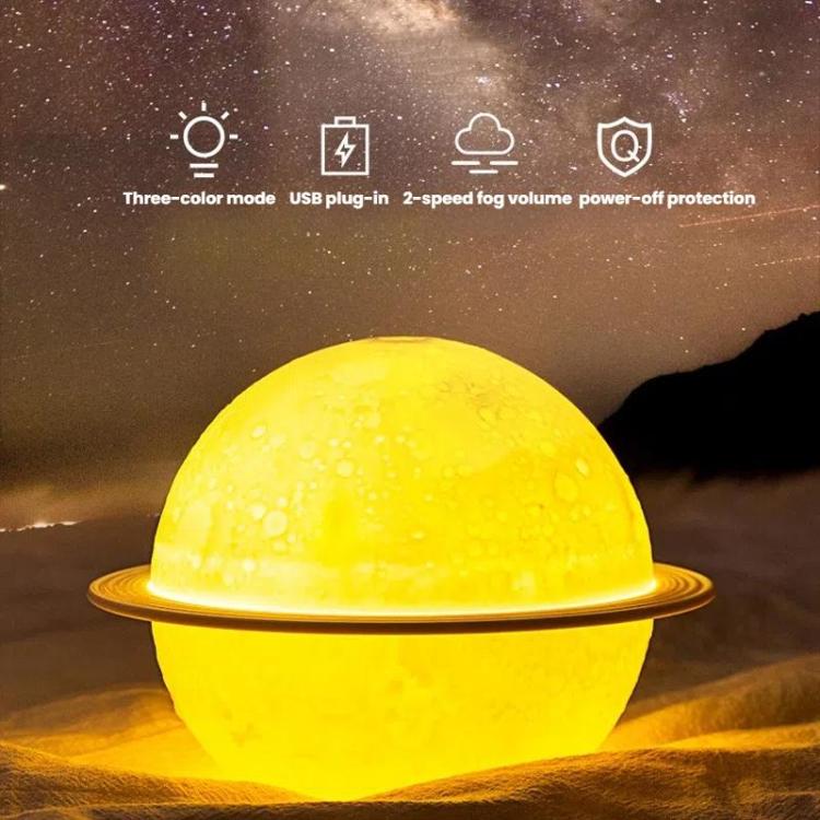 Humidifier USB Large Mist Volume Ambient Light Home Car Aromatherapy Humidifier Decoration Ornament(Moon Planet) - free shipping - PMC TechLife - Order now!
