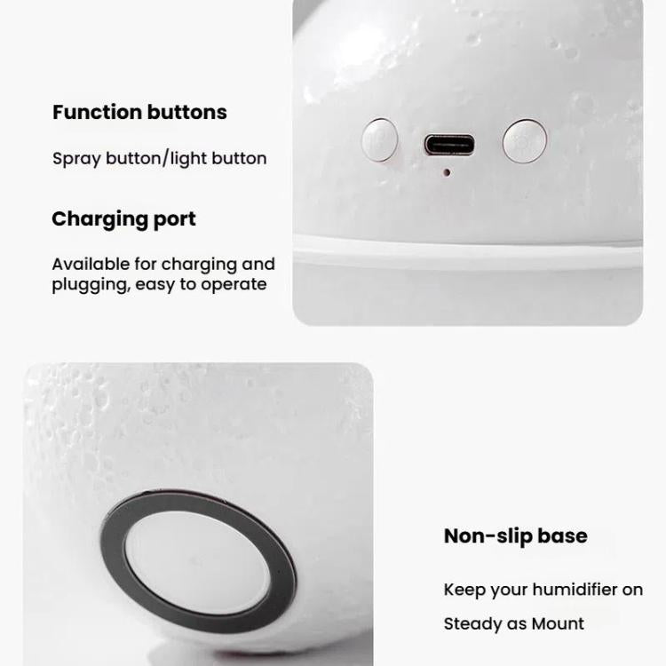 Humidifier USB Large Mist Volume Ambient Light Home Car Aromatherapy Humidifier Decoration Ornament(Moon Planet) - free shipping - PMC TechLife - Order now!