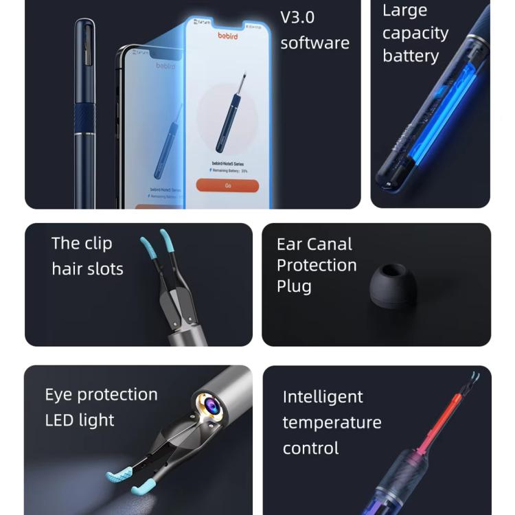 Bebird Note5 Pro Visual Ear Scoop Ear Picking Tool Cleaning Set(Arctic Blue) - free shipping - PMC TechLife - Order now!
