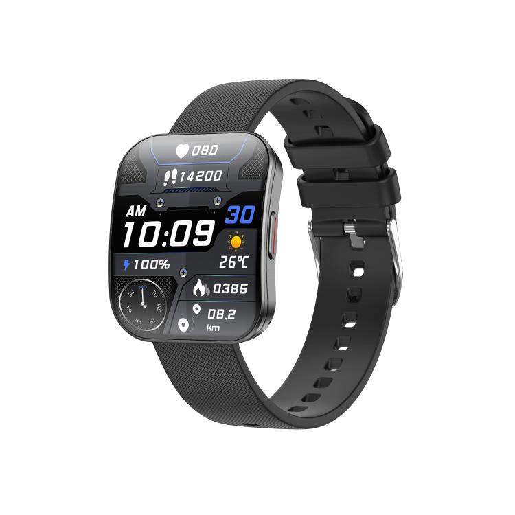 QS08 1.85 Inch Full-Screen Smart Watch with Real-Time Heart Rate/Blood Glucose/Blood Oxygen Monitor, SOS Alert, Sleep Tracking(Black) - free shipping - PMC TechLife - Order now!