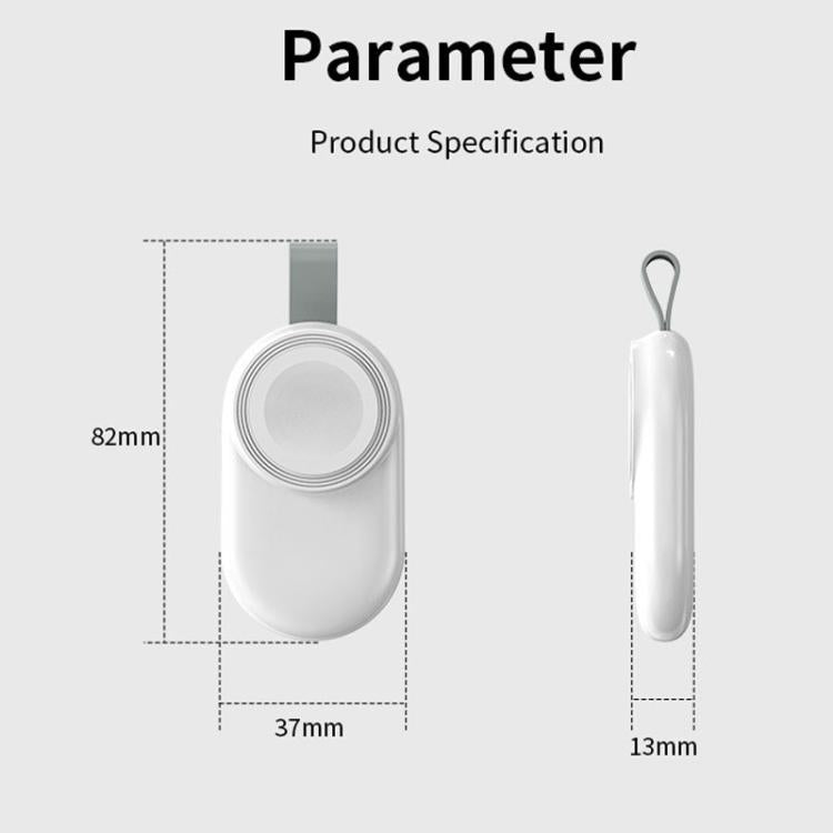 For Apple Watch 1/2/3/4/5/6/7/8/9/10/SE Portable Magnetic Wireless Charger Type-C Smart Wireless Charger(White) - Charger / Holder by PMC TechLife | Online Shopping South Africa | PMC TechLife | Buy Now Pay Later Mobicred