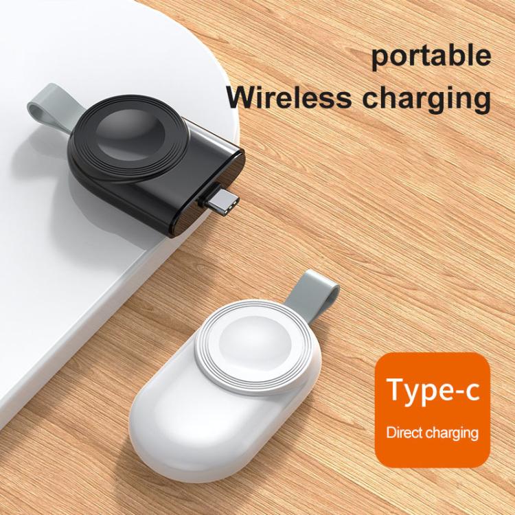 For Apple Watch 1/2/3/4/5/6/7/8/9/10/SE Portable Magnetic Wireless Charger Type-C Smart Wireless Charger(White) - Charger / Holder by PMC TechLife | Online Shopping South Africa | PMC TechLife | Buy Now Pay Later Mobicred