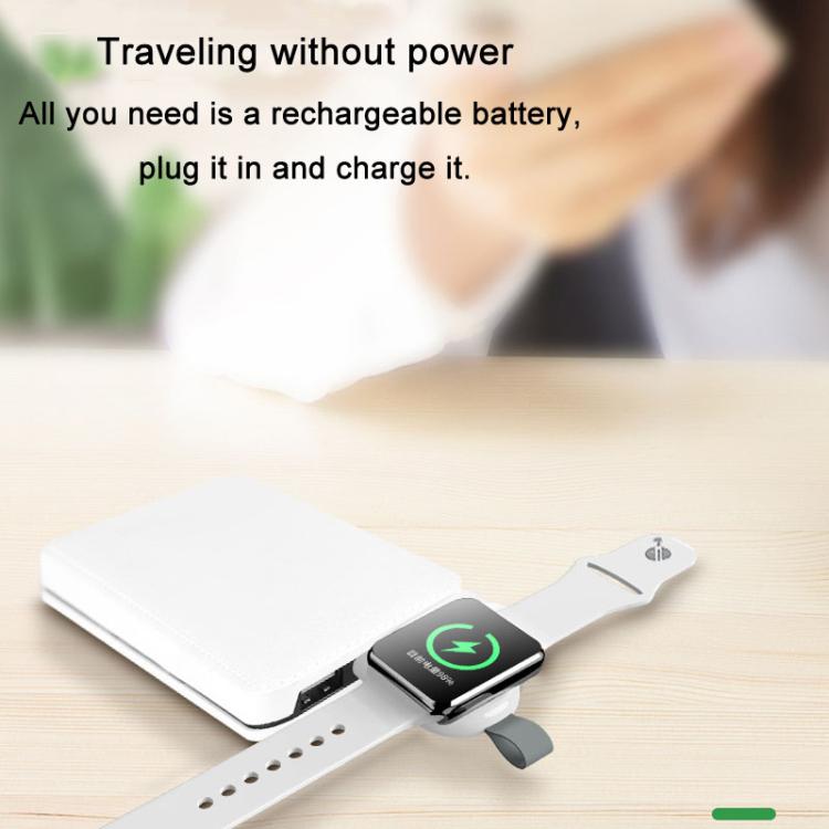 For Apple Watch 1/2/3/4/5/6/7/8/9/10/SE Portable USB Magnetic Wireless Charger(White) - Charger / Holder by PMC TechLife | Online Shopping South Africa | PMC TechLife | Buy Now Pay Later Mobicred