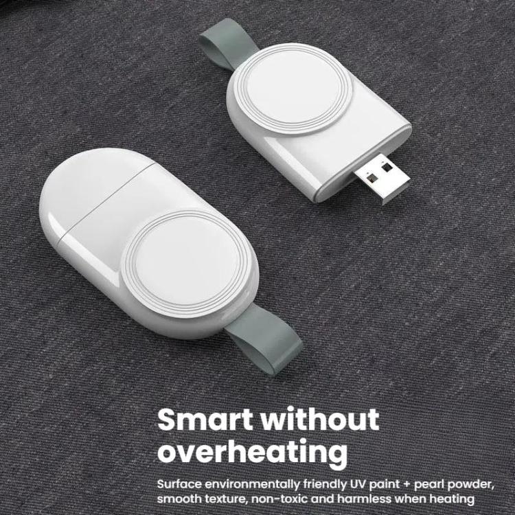 For Apple Watch 1/2/3/4/5/6/7/8/9/10/SE Portable USB Magnetic Wireless Charger(White) - Charger / Holder by PMC TechLife | Online Shopping South Africa | PMC TechLife | Buy Now Pay Later Mobicred