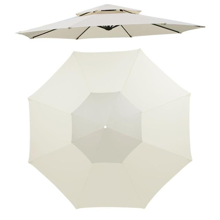 3 Meters 8-Rib Replacement Canopy For Outdoor Patio Umbrella Double Top Waterproof Sunshade Fabric(Beige) - Patio Umbrella by PMc TechLife | Online Shopping South Africa | PMc TechLife | Buy Now Pay Later Mobicred