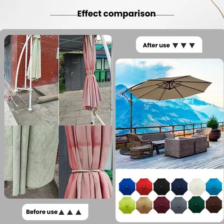 2.7 Meters 8-Rib Replacement Canopy For Outdoor Patio Umbrella Double Top Waterproof Sunshade Fabric(Beige) - Patio Umbrella by PMc TechLife | Online Shopping South Africa | PMc TechLife | Buy Now Pay Later Mobicred