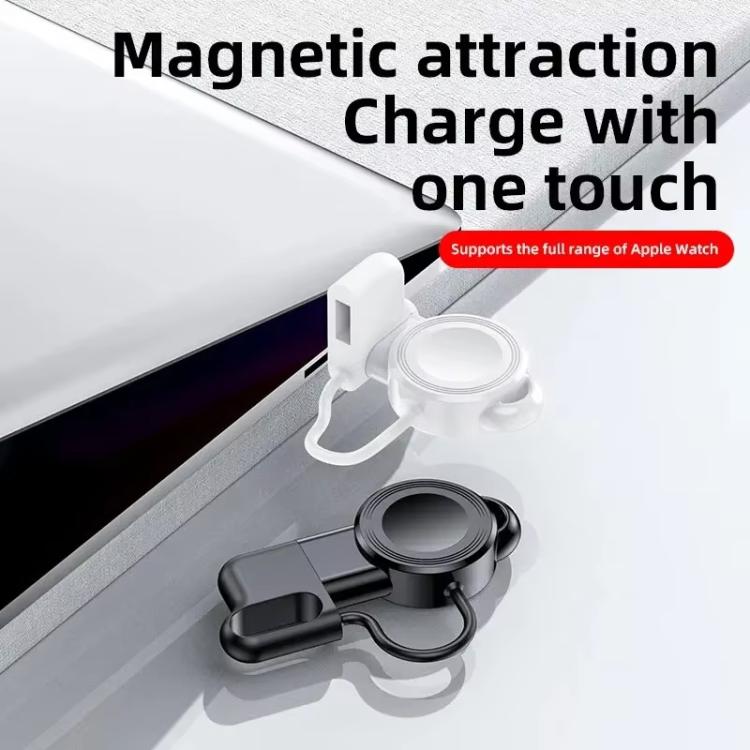For Apple Watch 1/2/3/4/5/6/7/8/9/10/SE Magnetic Wireless Charger Mini Portable Smart Charger(White) - Charger / Holder by PMC TechLife | Online Shopping South Africa | PMC TechLife | Buy Now Pay Later Mobicred