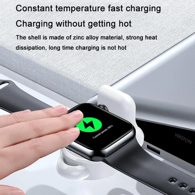 For Apple Watch 1/2/3/4/5/6/7/8/9/10/SE Magnetic Wireless Charger Mini Portable Smart Charger(Black) - Charger / Holder by PMC TechLife | Online Shopping South Africa | PMC TechLife | Buy Now Pay Later Mobicred