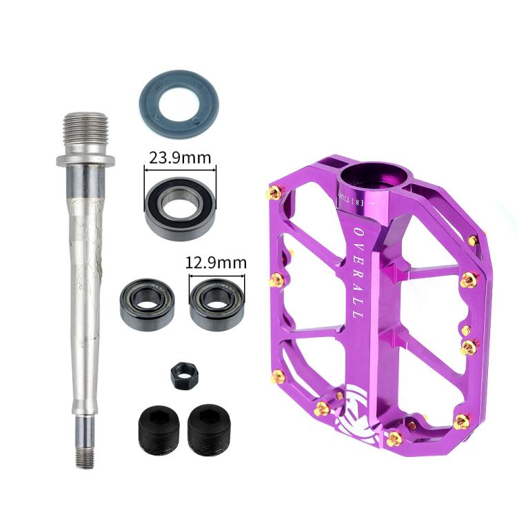 RACEWORK D029 CNC Triple Bearing Hollow Anti-slip Bicycle Pedals(Purple) - free shipping - PMc TechLife - Order now!