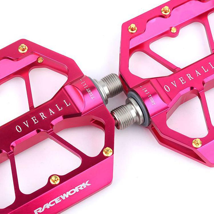 RACEWORK D029 CNC Triple Bearing Hollow Anti-slip Bicycle Pedals(Purple) - free shipping - PMc TechLife - Order now!