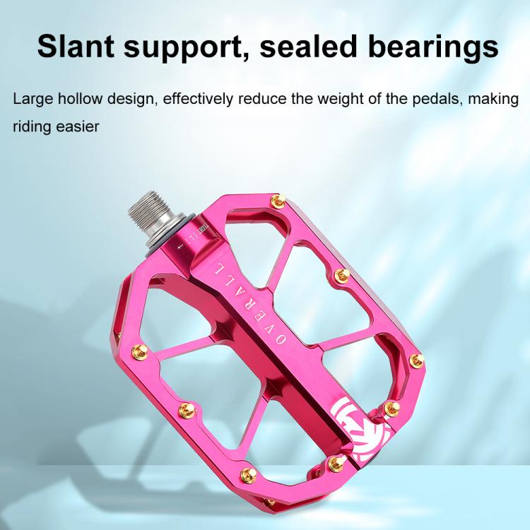 RACEWORK D029 CNC Triple Bearing Hollow Anti-slip Bicycle Pedals(Purple) - free shipping - PMc TechLife - Order now!