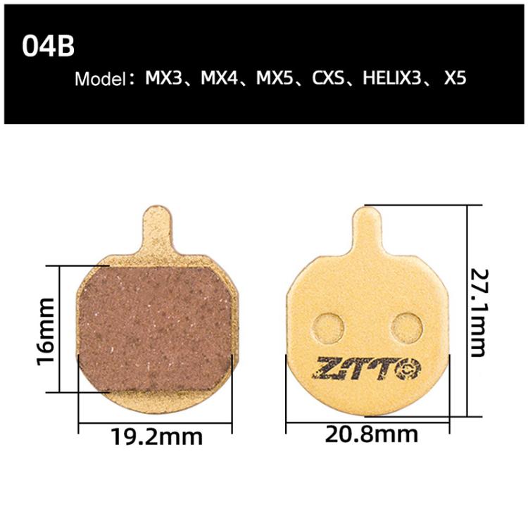 2pairs ZTTO Mountain Bike Full Metal Copper Base Lining Oil Disc Block Brake Pad, Model: MJ-04B - free shipping - PMc TechLife - Order now!