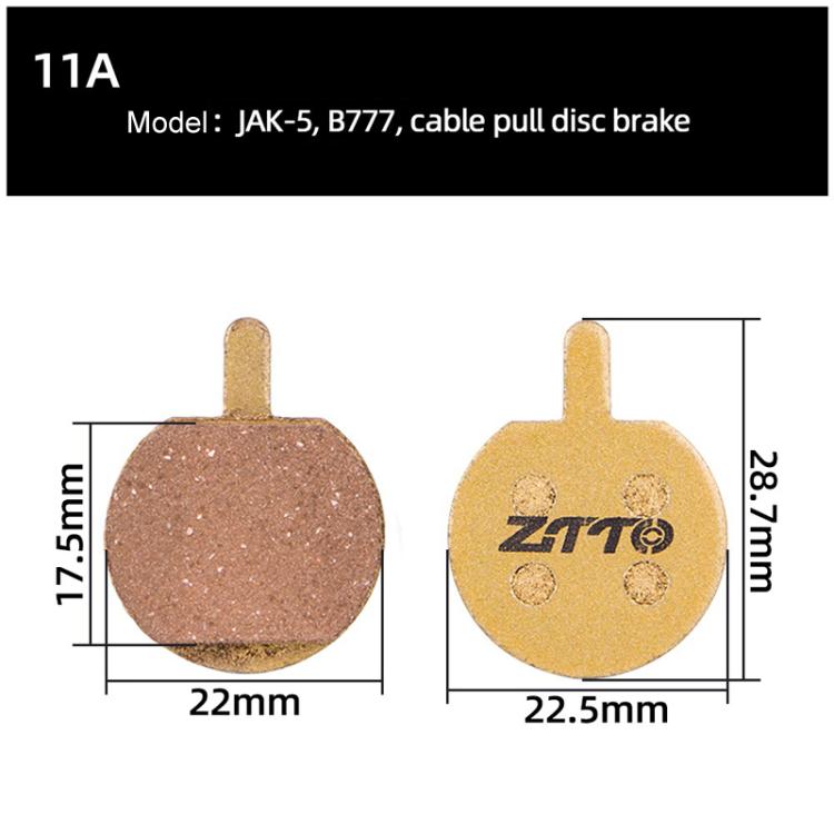 2pairs ZTTO Mountain Bike Full Metal Copper Base Lining Oil Disc Block Brake Pad, Model: MJ-11A - free shipping - PMc TechLife - Order now!