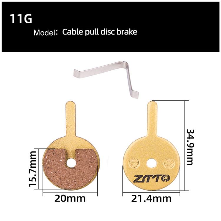 2pairs ZTTO Mountain Bike Full Metal Copper Base Lining Oil Disc Block Brake Pad, Model: MJ-11G - Bicycle Brake Parts by ZTTO | Online Shopping South Africa | PMc TechLife | Buy Now Pay Later Mobicred
