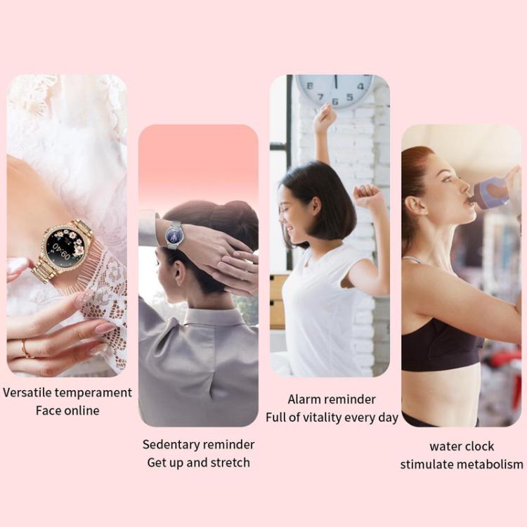 Bluetooth Calling AI Voice Assistant Life Waterproof Sports Smartwatch, Color: Gold Rough Steel Strap+Pink Silicone Strap - free shipping - PMC TechLife - Order now!