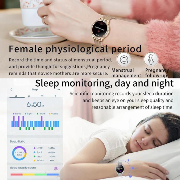 Bluetooth Calling AI Voice Assistant Life Waterproof Sports Smartwatch, Color: Gold Rough Steel Strap+Pink Silicone Strap - free shipping - PMC TechLife - Order now!