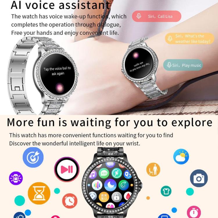 Bluetooth Calling AI Voice Assistant Life Waterproof Sports Smartwatch, Color: Gold Pink Silicone Strap - free shipping - PMC TechLife - Order now!