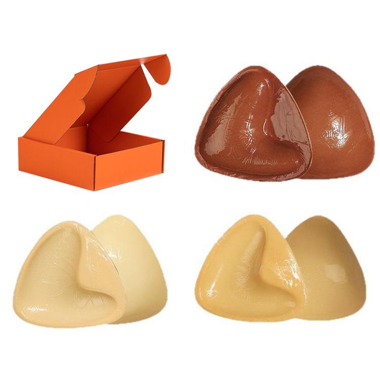 Double-Sided Silicone Thickened Inserts Gather Triangle Breast Pads, Size: S/A(Brown Skin With Orange Box) - free shipping - PMC TechLife - Order now!